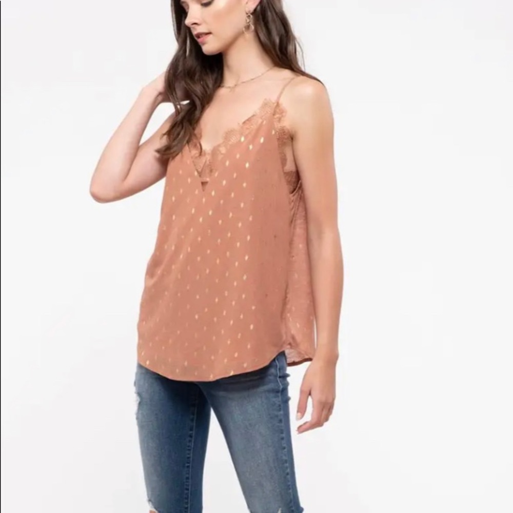 Lurex Dot Cami in Coral